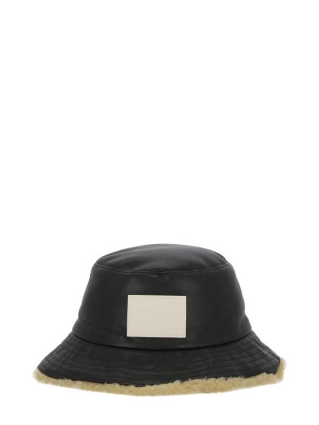 Logo Patch Fur Hem Bucket Hat Black - MAISON MARGIELA - BALAAN 1