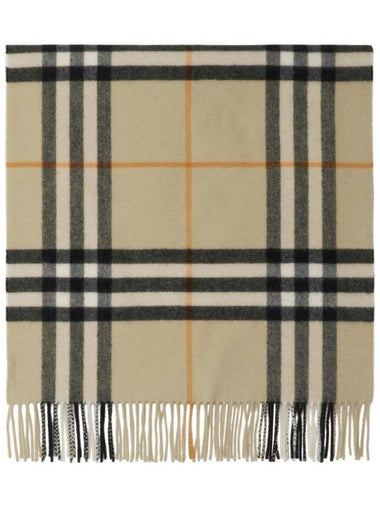 Wide Check Cashmere Scarf Beige - BURBERRY - BALAAN 1