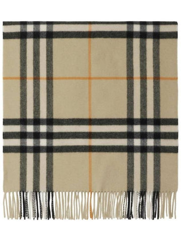 Wide Check Cashmere Scarf Beige - BURBERRY - BALAAN 1