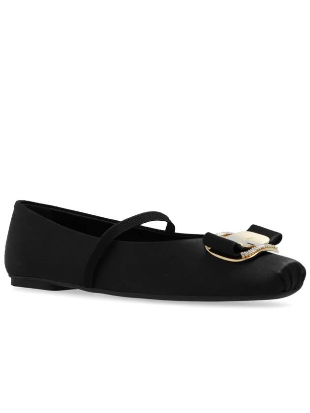 FERRAGAMO Satin Ballerinas Zina, Women's, Black - SALVATORE FERRAGAMO - BALAAN 4