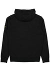 Cotton Fleece Garment Dyed Hoodie Black - STONE ISLAND - BALAAN 3