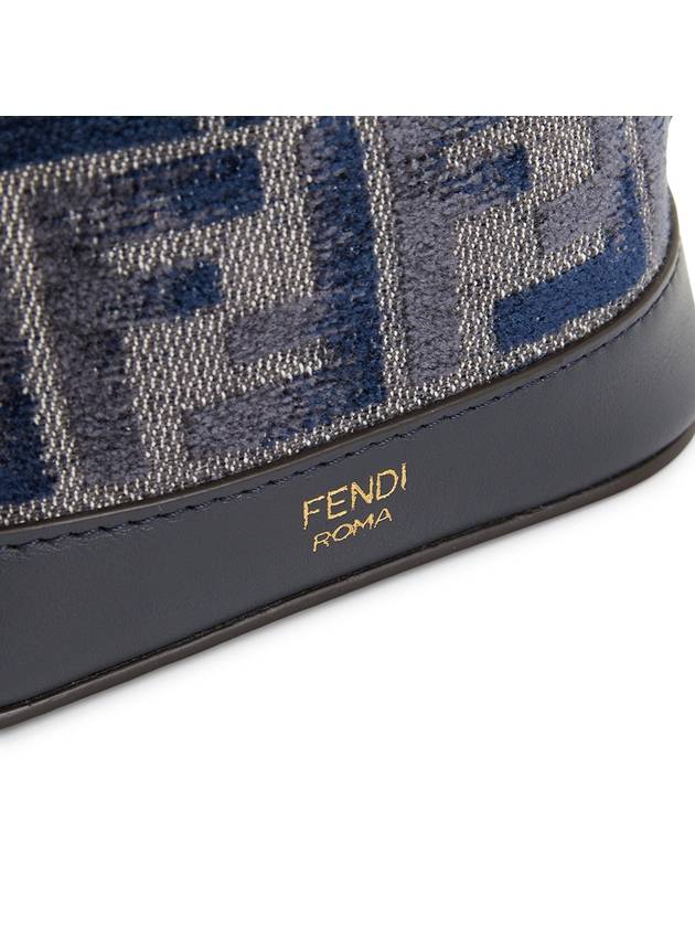 Mon Tresor FF Chenille Mini Bucket Bag Dark Blue - FENDI - BALAAN 8