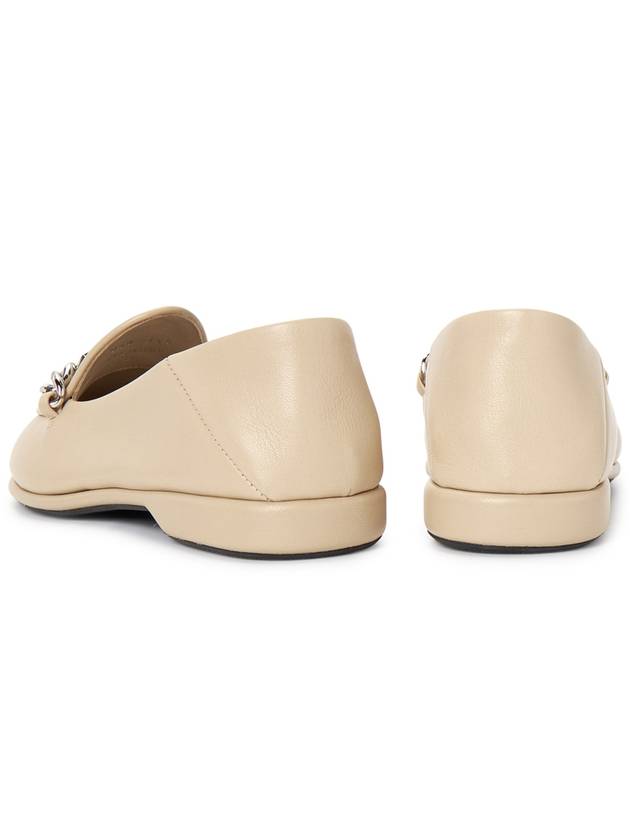 Logo Chain Metal Leather Loafers Desert Beige - MIU MIU - BALAAN 8