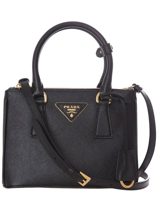 Galleria Saffiano Leather Mini Tote Bag Black - PRADA - BALAAN.