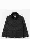 Corduroy Collar Quilted Half Jacket Black - BURBERRY - BALAAN 2