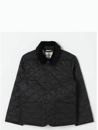 Corduroy Collar Quilted Half Jacket Black - BURBERRY - BALAAN 2