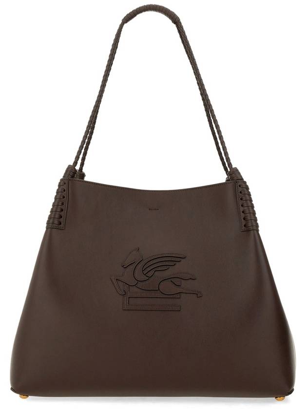 Logo Livera Medium Leather Shoulder Bag Brown - ETRO - BALAAN 2