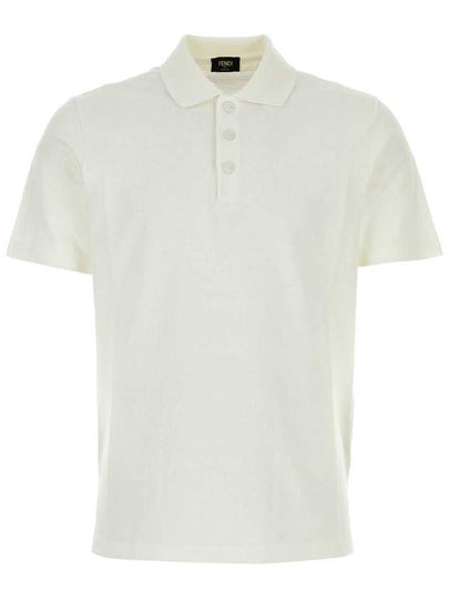 FF Pique Polo Shirt White - FENDI - BALAAN 2