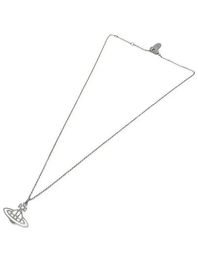 Women's Thin Line Short Flat ORB Pendant Necklace Silver - VIVIENNE WESTWOOD - BALAAN 2