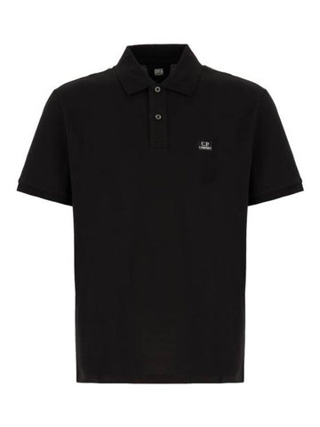 Logo Cotton Polo Shirt Black - CP COMPANY - BALAAN 1