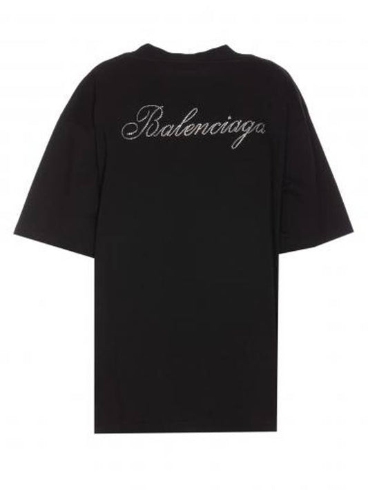 Logo Print Short Sleeve T-Shirt Black - BALENCIAGA - BALAAN 1