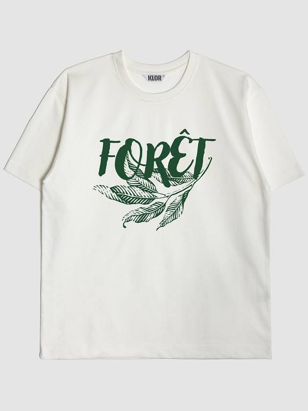 UNISEX Foret Graphic Short Sleeve T Shirt CREAM WHITE - KLOR - BALAAN 1