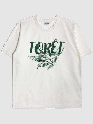 Foret Graphic Short Sleeve T-Shirt Cream White - KLOR - BALAAN 1