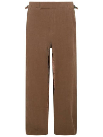 BROWN LINEN BERTRAM TAILORED PANTS 3F010009W00GRD403 - VIVIENNE WESTWOOD - BALAAN 1