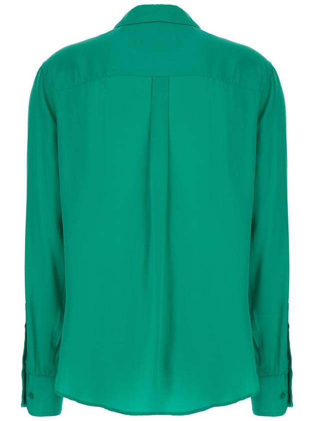 'Slim Signature' Emerald Green Shirt With Classic Collar In Silk Woman - EQUIPMENT - BALAAN 1