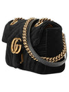 GG Marmont Velvet Small Shoulder Bag Black - GUCCI - BALAAN 4