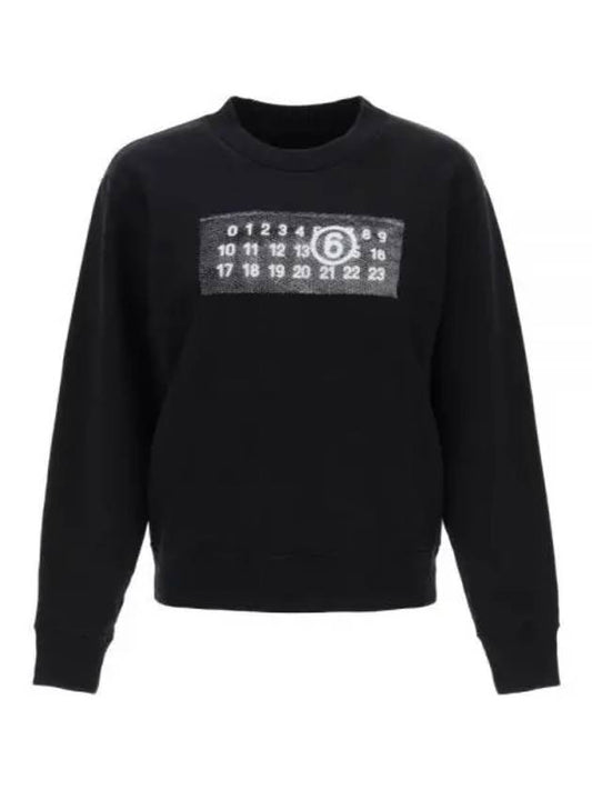 Number Logo Print Cotton Sweatshirt Black - MAISON MARGIELA - BALAAN 2