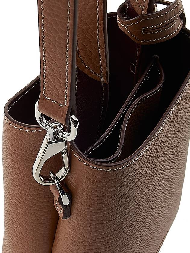 Micro Leather Mini Tote Bag Brown - TOD'S - BALAAN 9