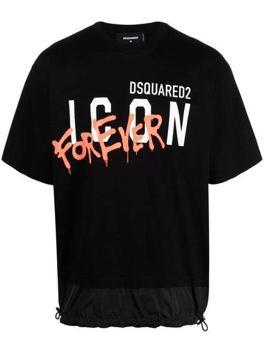 Men's Icon Forever Short Sleeve T-Shirt Black - DSQUARED2 - BALAAN 1