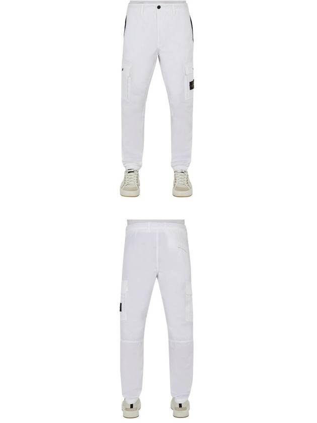 Men's Wappen Patch Slim Cargo Straight Pants White - STONE ISLAND - BALAAN 5