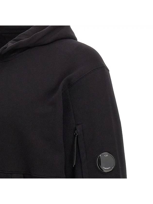 Diagonal Raised Fleece Lens Hoodie Black - CP COMPANY - BALAAN 5