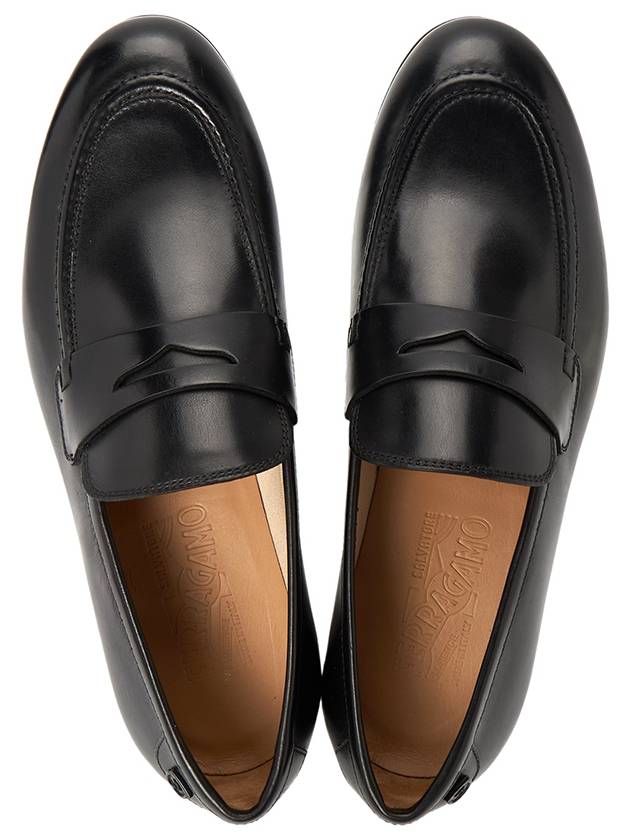 Goya Leather Penny Loafers Black - SALVATORE FERRAGAMO - BALAAN 3