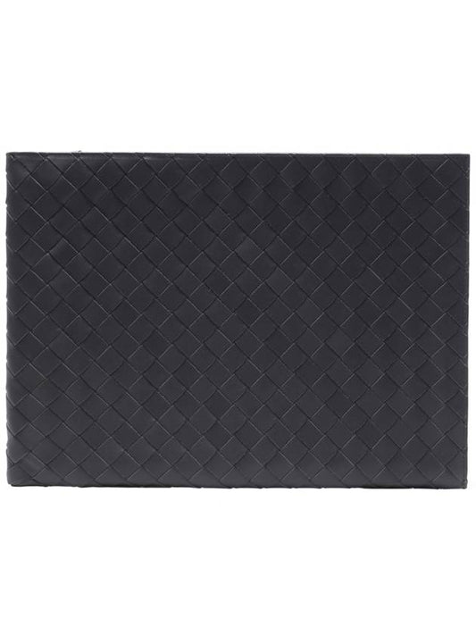 Intrecciato Half Zip Clutch Bag Grey - BOTTEGA VENETA - BALAAN 2