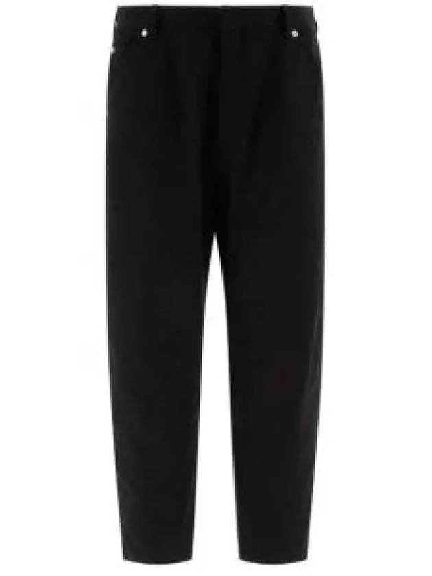 Triangle Logo Cotton Straight Pants Black - PRADA - BALAAN 2