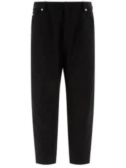 Triangle Logo Cotton Straight Pants Black - PRADA - BALAAN 2