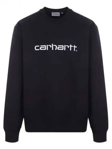 Logo embroidery crew neck sweatshirt black men 233971 - CARHARTT - BALAAN 1