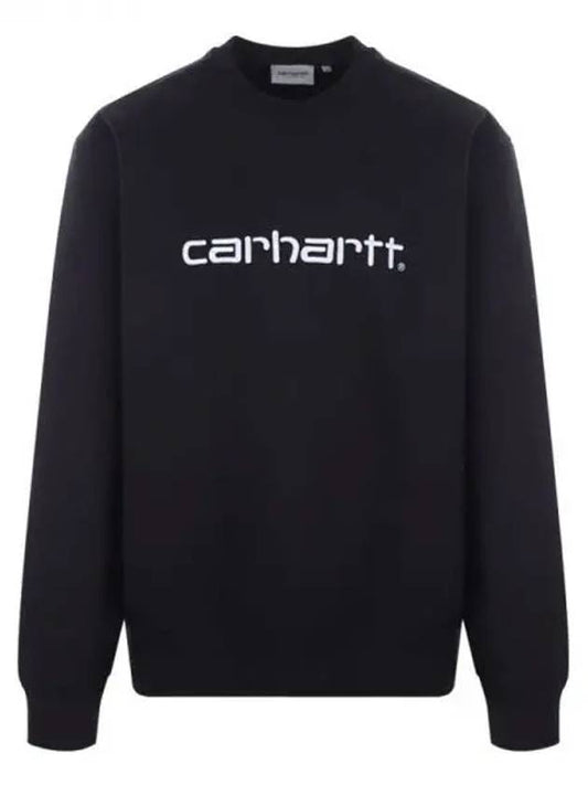 Logo embroidery crew neck sweatshirt black men 233971 - CARHARTT - BALAAN 1