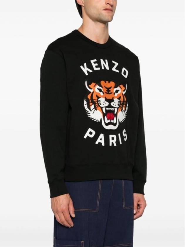 Lucky Tiger Embroidered Sweatshirt Black - KENZO - BALAAN 4