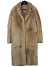 Women's MERINILLO LAMB Long Shearling Coat 21WYM63104MRNX A2046 COOKIE YVC003co - YVES SALOMON - BALAAN 1