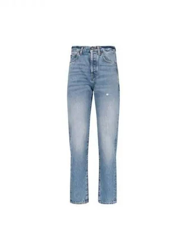 Slim Fit Denim Cotton Straight Jeans Blue - SAINT LAURENT - BALAAN 2