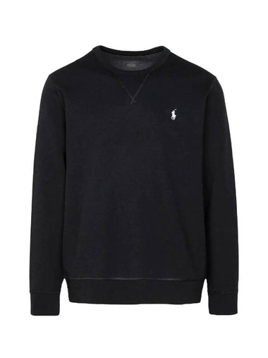 Embroidered Logo Basic Crew Neck Sweatshirt Black - POLO RALPH LAUREN - BALAAN 1