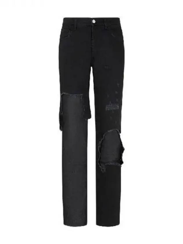 Distressed layered denim pants 271976 - RAF SIMONS - BALAAN 1