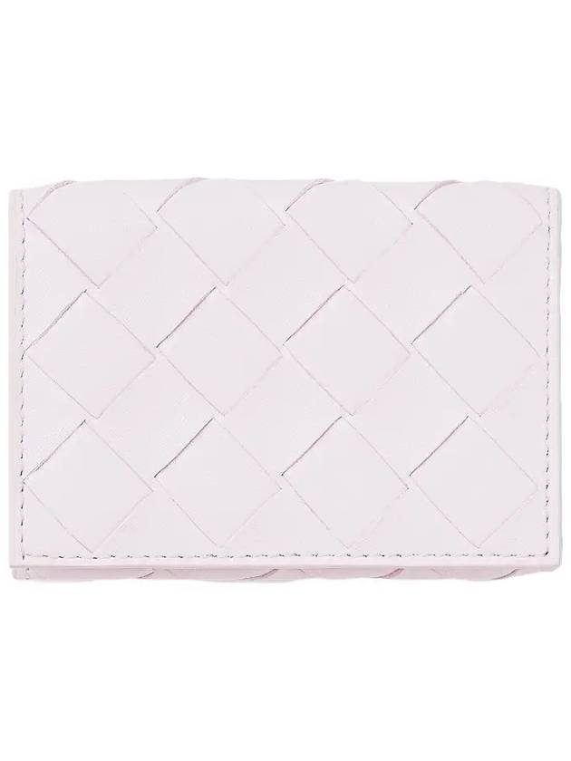 Tiny Tri-Fold Zipper Half Wallet Pink - BOTTEGA VENETA - BALAAN 3