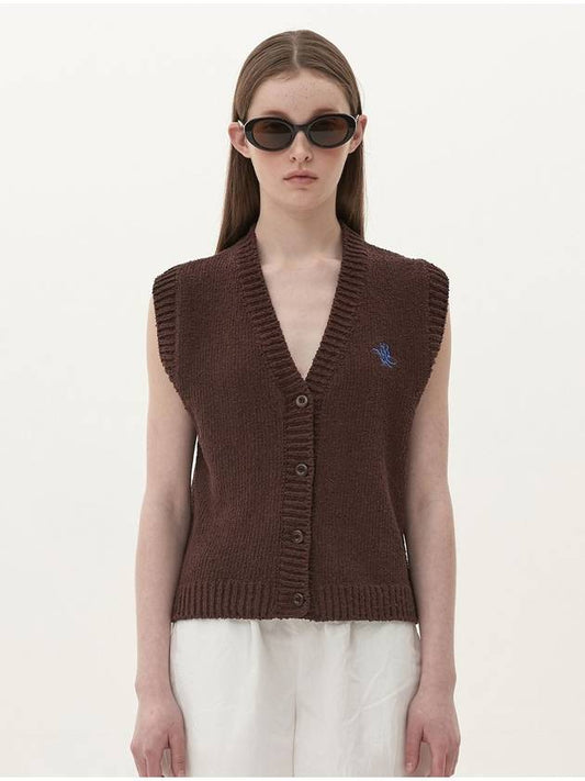 buttoned knit vest_chocolate - JUN BY JUN K - BALAAN 1