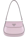 Cleo Brushed Flap Shoulder Bag Pink - PRADA - BALAAN 3