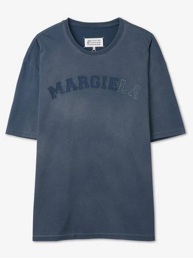 Logo Heavy Jersey Short Sleeve T-Shirt Blue - MAISON MARGIELA - BALAAN 2