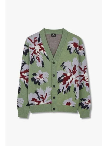 PS jacquard floral cardigan green - PAUL SMITH - BALAAN 1