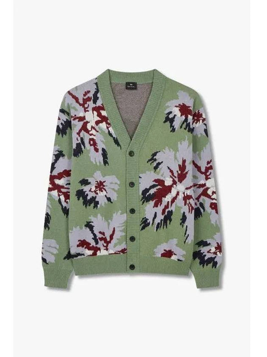 PS jacquard floral cardigan green - PAUL SMITH - BALAAN 1