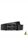 Metal Buckle Leather Belt Black - HUGO BOSS - BALAAN 2