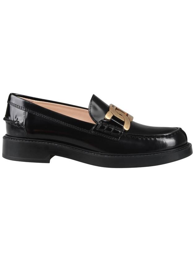 Brushed Leather Chain Loafers Black - TOD'S - BALAAN 2