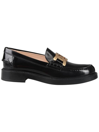 Brushed Leather Chain Loafers Black - TOD'S - BALAAN 2