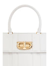 Gancini Hand Cross Bag White - SALVATORE FERRAGAMO - BALAAN 7