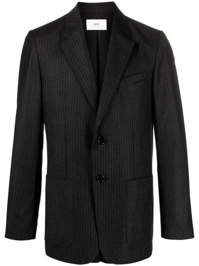 Striped Blazer Jacket Black - AMI - BALAAN 2