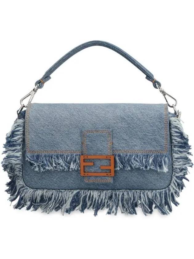 Women's Baguette Denim Shoulder Bag Blue - FENDI - BALAAN 2