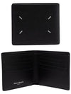 Stitched Bifold Leather Half Wallet Black - MAISON MARGIELA - BALAAN 2