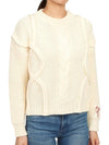 Crew Neck Golden Wool Cable Knit Top Ivory - GOLDEN GOOSE - BALAAN 4